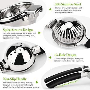 Exprimidor de limón <span class=keywords><strong>Manual</strong></span> grande de acero inoxidable 304, prensa de cítricos con Bol supergrande y asas de silicona, <span class=keywords><strong>Manual</strong></span> - Product Image 2