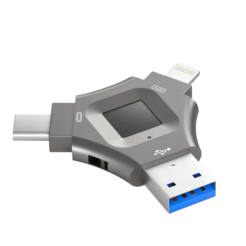 판촉 도매 펜 엄지 드라이브 64GB 128GB 256GB 512GB 외부 U 디스크 지문 스마트 잠금 해제 USB 디스크