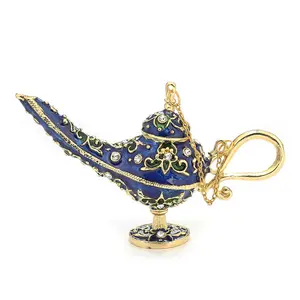 2020 nouvelle russie cadeau en alliage de Zinc émail cristal Aladin lampe ornements bijoux boîte à bijoux