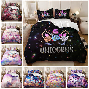 Parure de lit pour chambre de fille, motif de licorne de dessin animé mignon, impression numérique, housse de <span class=keywords><strong>couette</strong></span> - Product Image 2