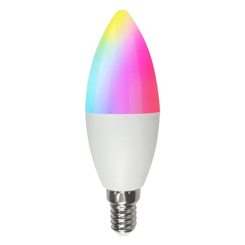 E14 Light Base Smart RGBW Bulb Tuya WIFI Music Light With Amazon Alexa Voice Control