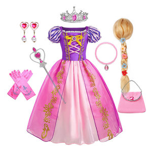 Vestidos <span class=keywords><strong>de</strong></span> Princesa <span class=keywords><strong>de</strong></span> Películas al por Mayor, Vestido <span class=keywords><strong>de</strong></span> <span class=keywords><strong>Rapunzel</strong></span> para Niña, Vestido <span class=keywords><strong>de</strong></span> Princesa Morado con Lentejuelas y Malla - Product Image 2