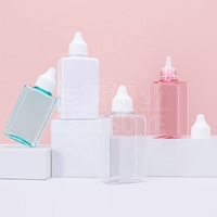 Bouteille distributrice carrée transparente en plastique PET de 100-150 ml avec logo personnalisé, vide, pour désinfectant pour les mains ou savon liquide