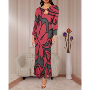 Robe de soirée style sirène à imprimé de <span class=keywords><strong>tatouage</strong></span>, tenue de style polynésien, grande taille, île du pacifique, 2023 - Product Image 6
