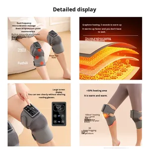 Masseur de genou ergonomique avec chaleur, vibrations et moxibustion, attelle thérapeutique électrique pour le soulagement des douleurs articulaires, bien-être professionnel - Product Image 2
