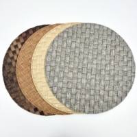 Set de table rond rustique style ferme, tapis de table tissé neutre, aspect lin, antidérapant, pour la décoration de salle à manger, cuisine et restaurant