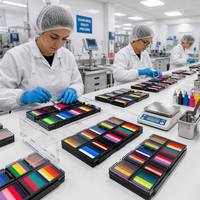 Palette de peinture pour le visage professionnelle de 12 couleurs, peinture pour le corps à base d'eau, kit de maquillage pour Halloween, sans danger, non toxique, pour enfants