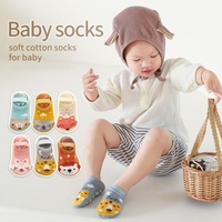 Chaussettes de sol antidérapantes à semelle souple en coton respirant pour bébé 0-3 nouveau-né