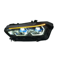 Phares LED pour BMW X5 G05 G18 2019-2022, nouveaux, double couleur, LED DRL, style laser, plug & play, éclairage noir, phare avant