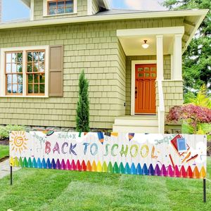New Opening Season Return Non-Woven Digital Printed <b>Banner</b> <b>Welcome</b> <b>Back</b> to School Background Flag Masterpiece - Product Image 2