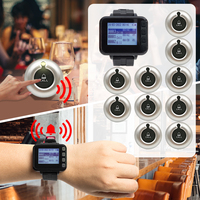 Système d'appel sans fil pour serveurs de restaurant KOQI : 1 montre vibrante, 10 boutons d'appel étanches pour table, portée 100m, idéal pour hôpitaux et cliniques