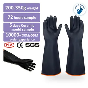 Xingli最高品質の耐薬品性および耐溶剤性ゴムラテックス工業用作業用手袋