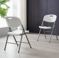 Chaise pliante en plastique HDPE avec cadre en acier, impression de logo personnalisable, chaise de banquet, chaise de mariage en plein air, location pour événements, jardin, lieu de réception