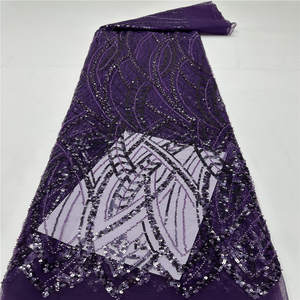 Sequin Ren Vải 100% Polyester Nước Hòa Tan Thêu Hoa Cho Váy Cưới Túi Xách Nhà Dệt May Hiện Đại Phẩm Giá Phong Cách - Product Image 1