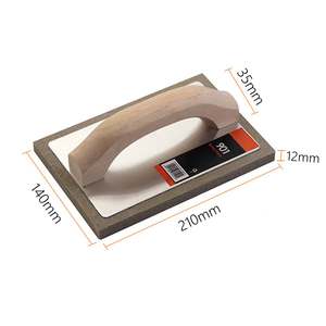 Truelle à plâtre en caoutchouc EVA haute densité avec manche en bois, éponge à béton, flotteur à carrelage, truelle à jointoiement, truelle en aluminium - Product Image 5