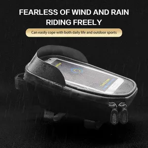 Howlighting Custom Bike Phone Front Frame Bag Impermeable Bike Phone Mount Top Tube Bag Bike Phone Case Holder Bolsa de bicicleta