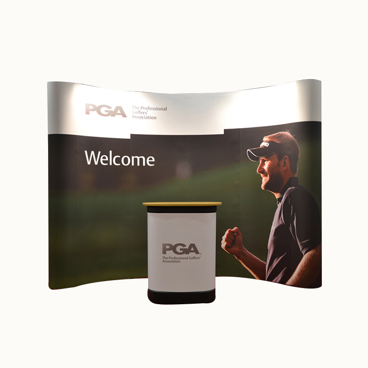 Заказной портативный складной рекламный стенд для мероприятий, изогнутый прямой тканевый фон для торговой выставки, баннер, стеновой стенд, выдвижная выставочная стойка