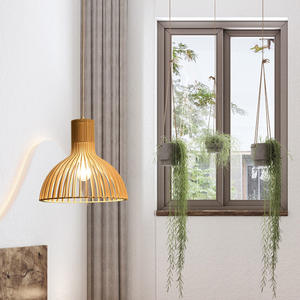 Moderne Nouveau Chinois Simple Bois Art Restaurant Creative Bar En Bois Restaurant <span class=keywords><strong>Cage</strong></span> À Oiseaux <span class=keywords><strong>Lustre</strong></span> - Product Image 4