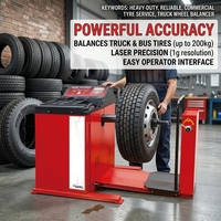 Balanceador Digital de Ruedas para Camiones, Equipo para Vehículos con Pantalla LCD, 220 RPM, para Servicio de Neumáticos de Vehículos Comerciales, Estable