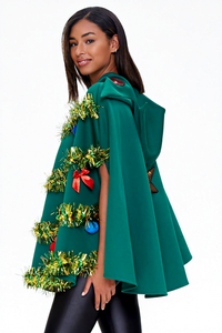 Vestido de hada con forma de árbol para mujer, con capa con capucha, diseño 3D, disfraz de Navidad - Product Image 4