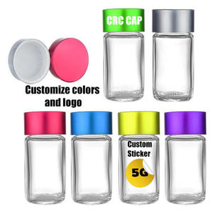 Custom Design Flower Smell Proof <b>Container</b> Airtight Child <b>Glass</b> Jar With Resistant Cap 100ml to 1000ml - Product Image 4