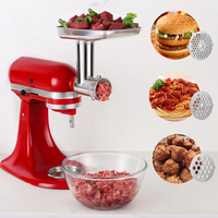 Accessoire hachoir à viande en acier inoxydable de qualité alimentaire pour batteur sur socle KitchenAid, compatible lave-vaisselle, pièce de batteur, outils pour la préparation de saucisses