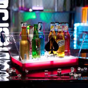 Nhà sản xuất tùy chỉnh 12L vuông Acrylic LED chiếu sáng xô đá cho Đảng KTV Bar rượu vang Set Cocktail & rượu vang tiếp nhận - Product Image 2