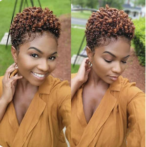 Peluca <span class=keywords><strong>de</strong></span> corte bajo corto Pixie, pelo sintético <span class=keywords><strong>de</strong></span> calidad hecho a máquina, <span class=keywords><strong>pelucas</strong></span> afro para mujeres negras, novedad - Product Image 4