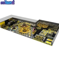 Entreprise de construction clé en main pour un parc de trampolines de 500 à 1000 m² avec mur d'escalade, parcours ninja et zone de slam dunk pour club de trampolines