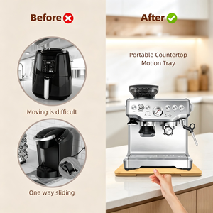 360 °   Bandeja Deslizante de Bambú para Cocina, para Accesorios de Máquina de Espresso Breville, Bandeja Deslizante - Product Image 6