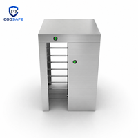 High Security Square Top Fully Enclosed Full Height Turnstile Unidirectional Bidirectional Biometric Recognition for Factory