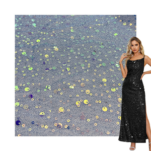 The New Hot 3+6MM Thick Thread Knitted <strong>Embroidered</strong> Sequin <strong>Fabric</strong> Shiny Attractive Glossy Anti-wrinkle <strong>Fabric</strong> - Product Image 1