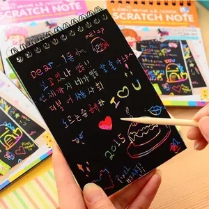 Custom Design DIY Rainbow Scratch Off Paper Cards And Magical Scratch Art Spiral Doodle Book
