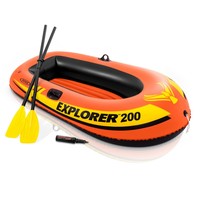 Bateau gonflable compact INTEX Orange 58330 Explorer pour deux personnes, en PVC écologique, kayak pour enfants et adultes, pêche