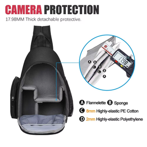 Bolsa de Cámara Casual Ligera de Nailon para Exteriores, con Soporte para Trípode, Transpirable, Impermeable, de un Solo Hombro, Cruzada, para Fotógrafos - Product Image 3