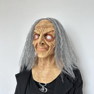 Máscaras <span class=keywords><strong>de</strong></span> látex <span class=keywords><strong>de</strong></span> brujas Hagatha, tamaño M, para fiestas, Halloween, Día <span class=keywords><strong>de</strong></span> los Inocentes, accesorios divertidos para actuaciones <span class=keywords><strong>de</strong></span> brujas viejas - Product Image 4