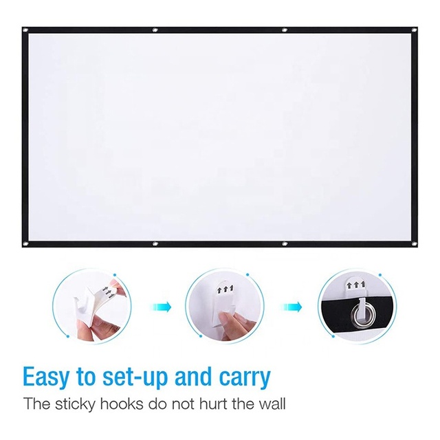120 150 200 Inch Large Size Advertising Projection Screen Film 3D Fast Folding Projector Screen for Home Party Office Outdoor