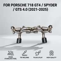 Système d'échappement à soupapes personnalisé pour Porsche 718 Cayman GT4 Spyder GTS 4.0L, silencieux cat-back en acier inoxydable SS304, performance améliorée 982