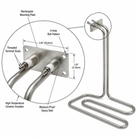 Élément chauffant pour friteuse 3,2 kW 220 V, chauffage tubulaire en acier inoxydable 415x170 mm pour pièces de friteuse électrique commerciale 12 L