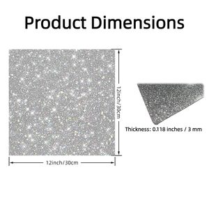New Multi-Color <b>Glitter</b> Acrylic Sheet Set Silver Navy <b>Pink</b> Gold 12x12 Inch 4 Pcs Square for Craft & Ornament Making - Product Image 2