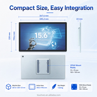 Panel PC Android de 15.6 Pulgadas, RK3566 Quad Core, Pantalla Táctil Totalmente Cerrada, Monitor Delgado de Aleación de Aluminio, Pantalla Inteligente para Kiosco Minorista