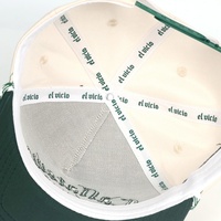 Casquette de golf en sergé de coton bicolore avec patch drapeau latéral et logo brodé 3D en relief personnalisé, style casquette de baseball pour golfeurs