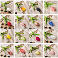 Mini tulipes artificielles réalistes bleu violet, ornement d'intérieur pour cérémonie de mariage