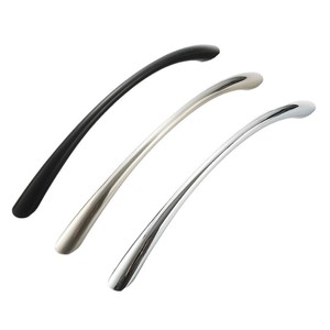 Modern Minimalist Aluminum Alloy Curved Handles For Wardrobe Cabinet <b>Drawer</b> Black <b>Silver</b> 211 Die Casting Durable - Product Image 5