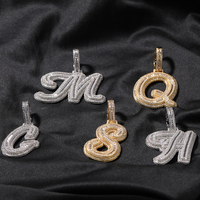 Nuevo Collar con Colgante de Letra Individual 2023, con Nombres en Circonitas, Cadena Cubana con Bucle Infinito, Joyería de Moda en Oferta