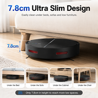 Robot Vacuum Cleaner Mini Otomatis Pintar Bersertifikasi RoHS Harga Murah Gratis Ongkir 3 in 1 dengan Tangki Air
