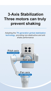 New Arrival Mini Có Thể Tháo Rời Cầm Tay Thông Minh Mặt Theo Dõi 3 Trục Người Giữ Điện Thoại Với Cảm Biến Chuyển Động Tốt Nhất Gimbal Ổn Định - Product Image 5