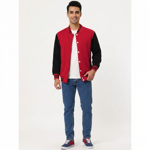 Custom Logo Front Embroidery <b>Men's</b> Wool Varsity <b>Jacket</b> Customizable Color & Size Winter <b>Long</b> Sleeve Red Fast Delivery - Product Image 1