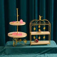 Support de présentation pour table de desserts de mariage, accessoires décoratifs, support à gâteaux, plateau en bois pour pâtisseries de thé de l'après-midi, plateau de service pour buffet froid