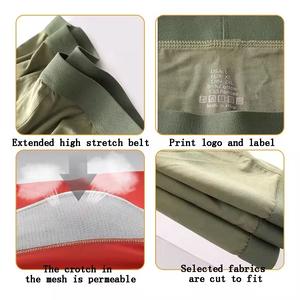 Мужские классические трикотажные трусы-боксеры из 100% хлопка, экологичные, дышащие, антибактериальные, антистатические, со средней посадкой, с логотипом - Product Image 4